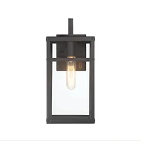 Hello Honey® Blake Black Modern Metal & Clear Glass Paneled Wall Mounted Outdoor Light
