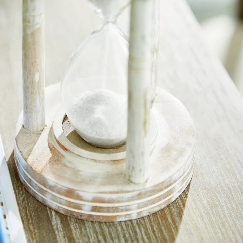12" White Mango Wood Hourglass Timer