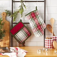 DII® Christmas Plaid Oven Mitt & Potholder Set