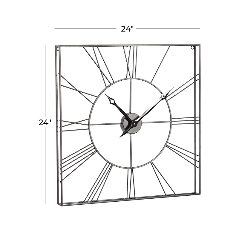 CosmoLiving by Cosmopolitan 24" Metal Square Wall Clock