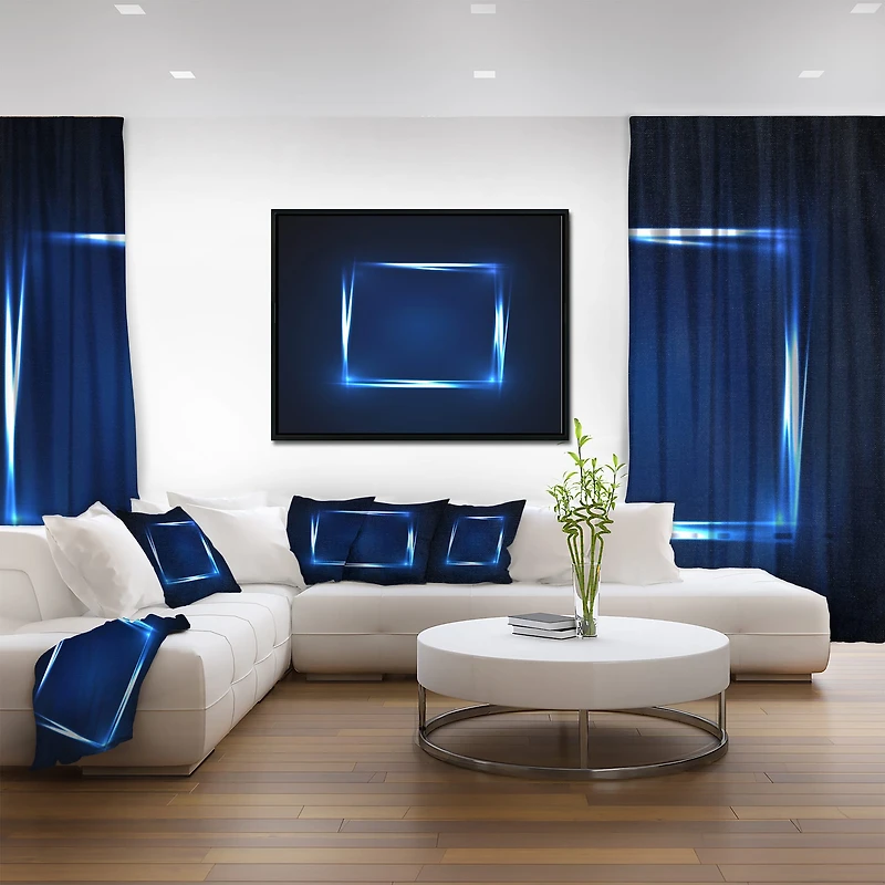 Designart - Neon Shape Blue