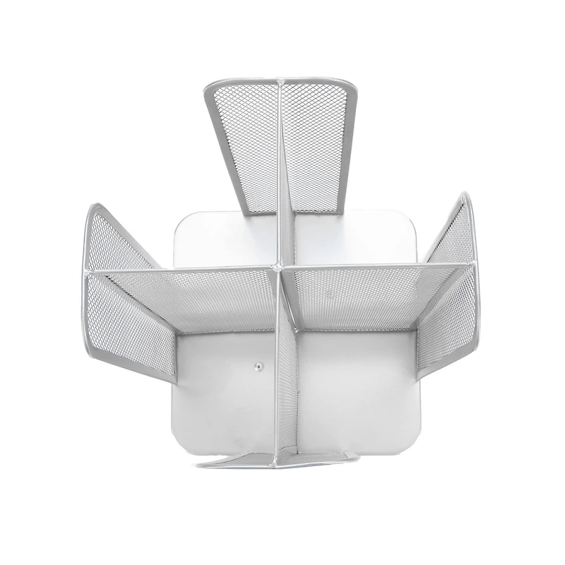 Mind Reader White 4-Compartment Carousel Cup and Lid Organizer