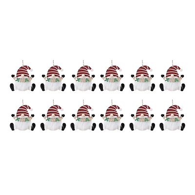 12ct. Wood Gnome Ornaments