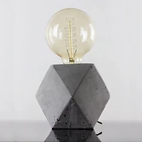Geometric Hexagon Concrete Cement Accent Table Lamp