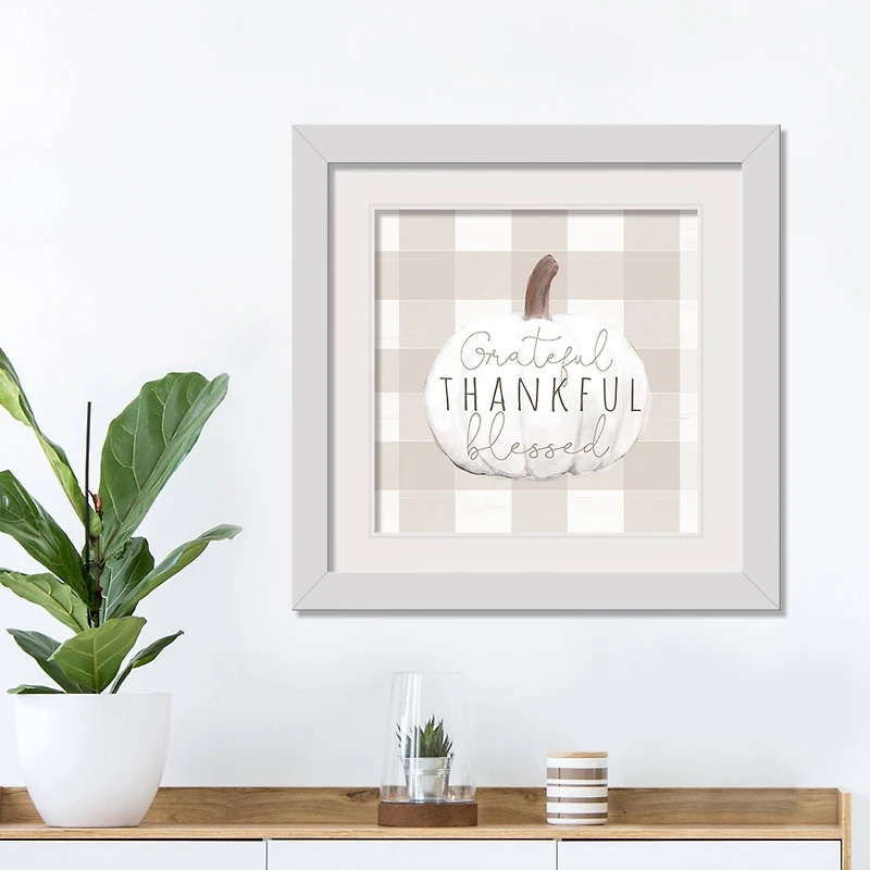 White Pumpkin White Framed Print Wall Art