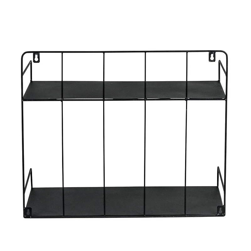 Honey Can Do 2-Tier Large Black Laundry Wall Shelf