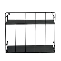 Honey Can Do 2-Tier Large Black Laundry Wall Shelf