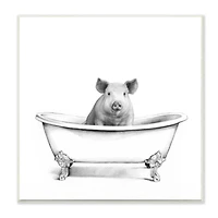Stupell Industries Hog in Bath Tub Wall Art