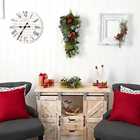 26" Christmas Greenery Ornament Teardrop Swag