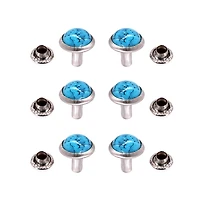 Turquoise Leather Button Studs, 6ct. by Bead Landing™