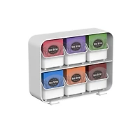 Mind Reader White 6 Drawer Tea Bag Holder