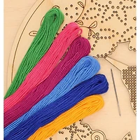 Leisure Arts® Intermediate Floral Hummingbird Wood Stitchery Kit