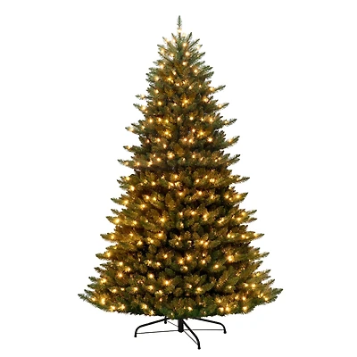 7.5ft. Pre-Lit Cascade Pine Tree Artificial Christmas Tree, Clear Lights