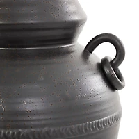 20" Black Ceramic Speckled Textured Amphora Vase