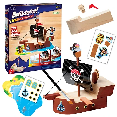 Creativity for Kids® Buildeez!™ The Sea Skull Pirate Ship Wooden Model Set