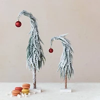 Hello Honey® 17.75" Snowy Evergreen Tree with Red Ball Ornament