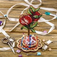 Wonderland Crafts Pomegranate Bead Embroidery on Wood Kit