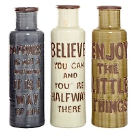 Brown Ceramic Farmhouse Vase Set