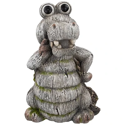 13.25" Posing Crocodile Outdoor Garden Statue