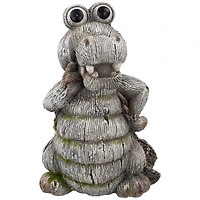 13.25" Posing Crocodile Outdoor Garden Statue