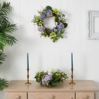 20" Blue Hydrangea Wreath