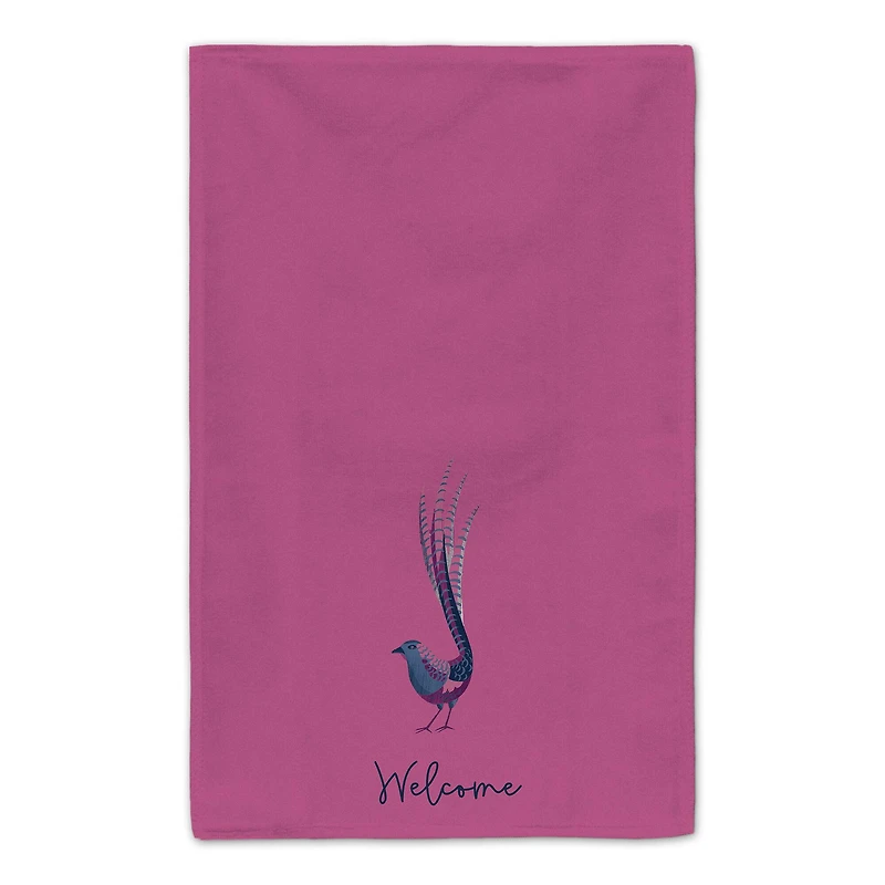 Welcome Peacock Tea Towel - Set of 2