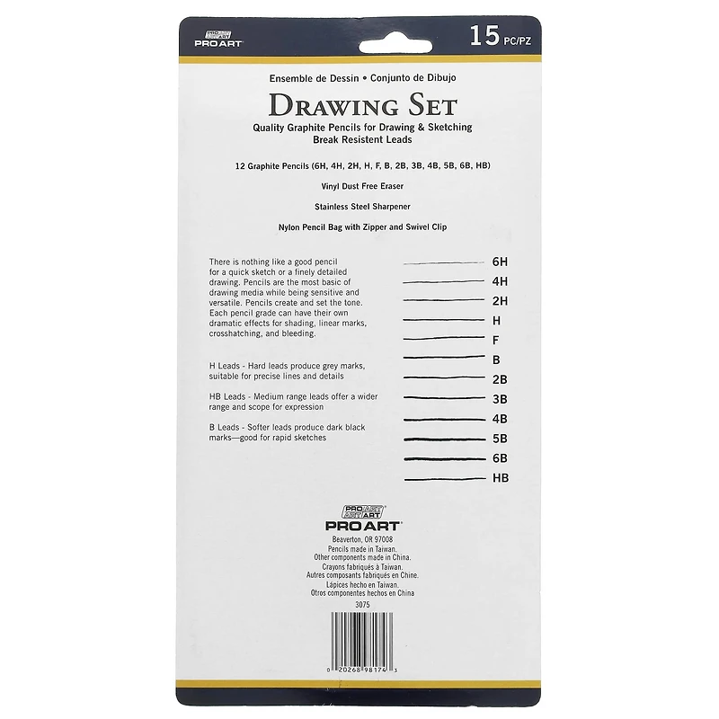 Pro Art® Drawing Pencil Set with Case