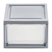 IRIS® 6qt. Gray Stackable Storage Bin with Clear Drawer