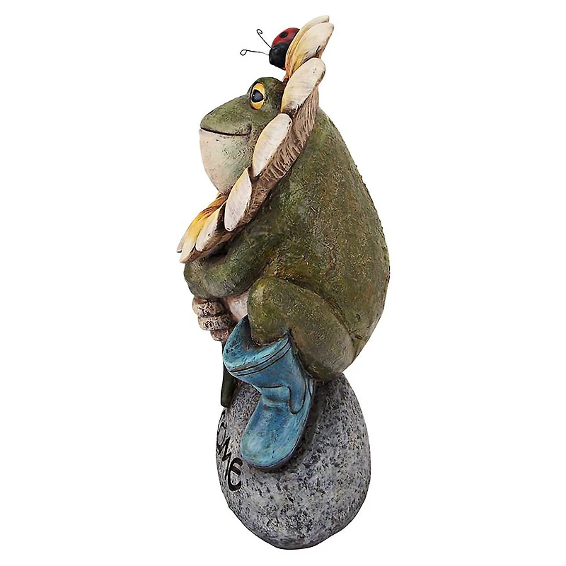 Design Toscano 11" Flowery Frog Garden Welcome Statue