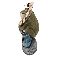 Design Toscano 11" Flowery Frog Garden Welcome Statue