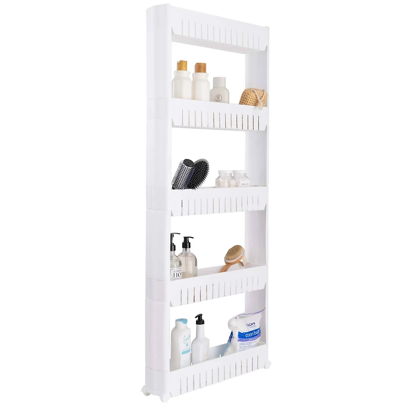 Simplify 5-Tier Slim Slide-Out White Storage Cart