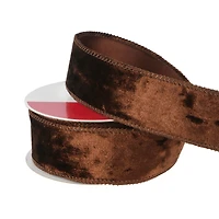 1.5" x 15ft. Brown Wired Velvet Ribbon by Celebrate It®