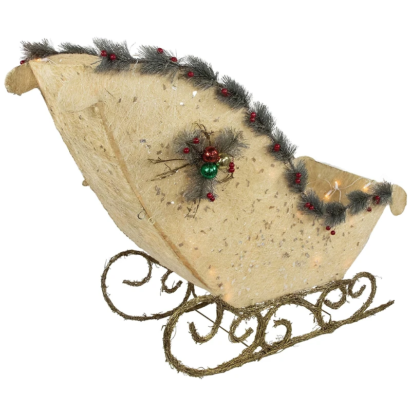 39" Ivory & Gold Sleigh Outdoor Christmas Décor