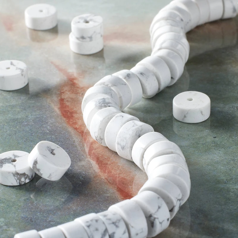 White Howlite Heishi Beads by Bead Landing