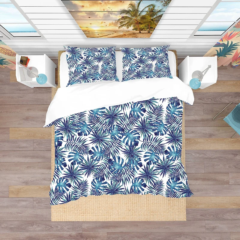 Designart 'Leaves and Brunches of Tropical Plants' Tropical Bedding Set