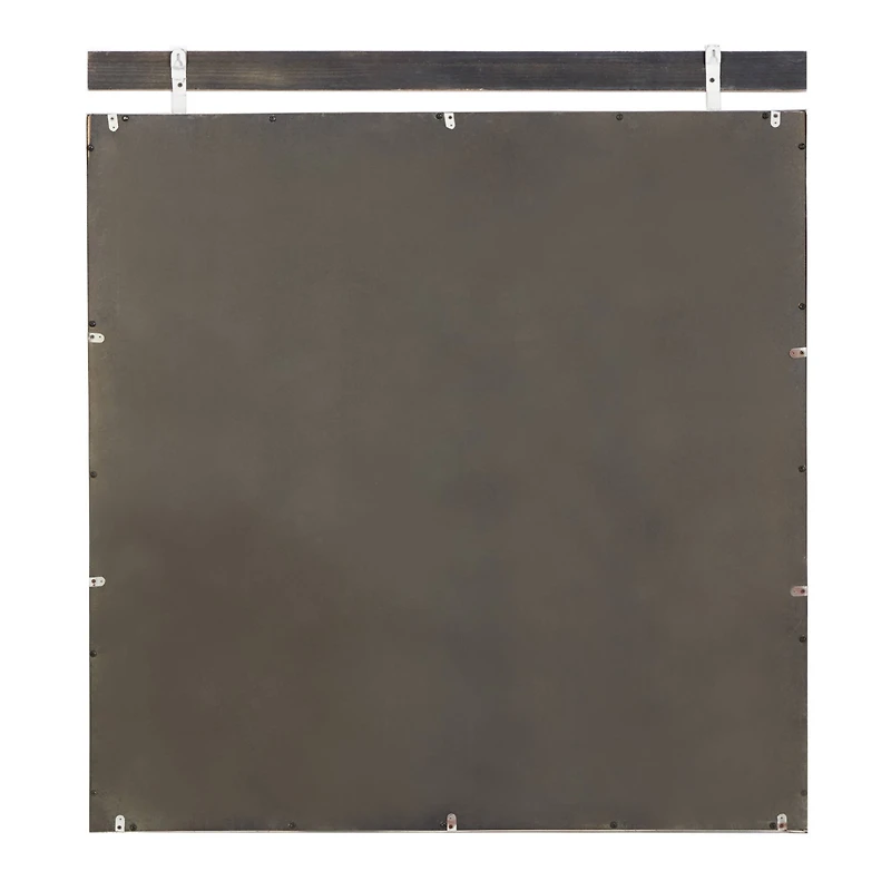 35" Brown Wood Rustic Wall Mirror