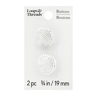 3/4" Silver Buttons, 2ct. by Loops & Threads®