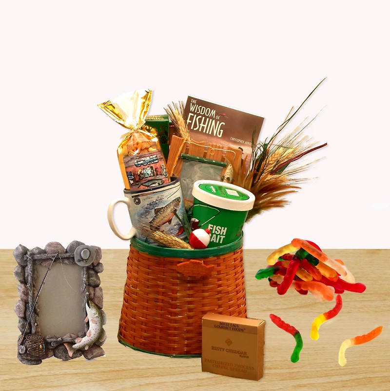 The FisherMan's Fishing Creel Gift Basket