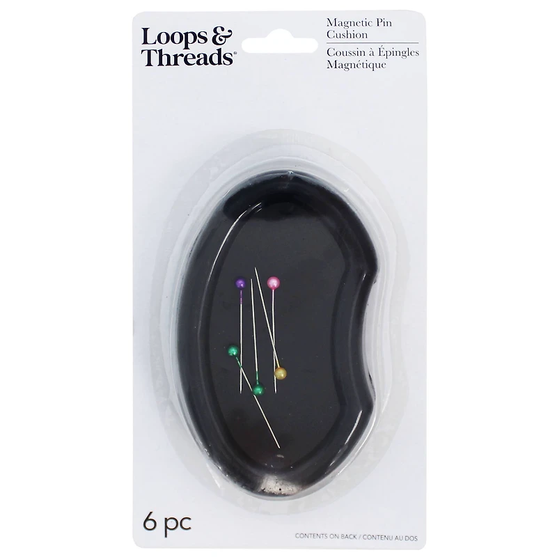 12 Pack: Black Magnetic Pin Cushion by Loops & Threads™