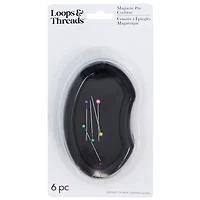 12 Pack: Black Magnetic Pin Cushion by Loops & Threads™