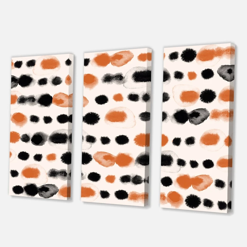Designart - Black and Orange Polka Dots