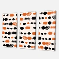Designart - Black and Orange Polka Dots