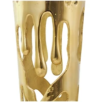 Gold Aluminum Drip Vase with Melting Designed Body Set