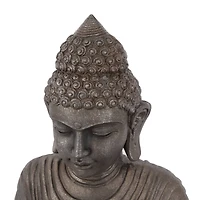 Dark Brown Traditional Buddha Garden Sculpture, 19" x 15" x 36"