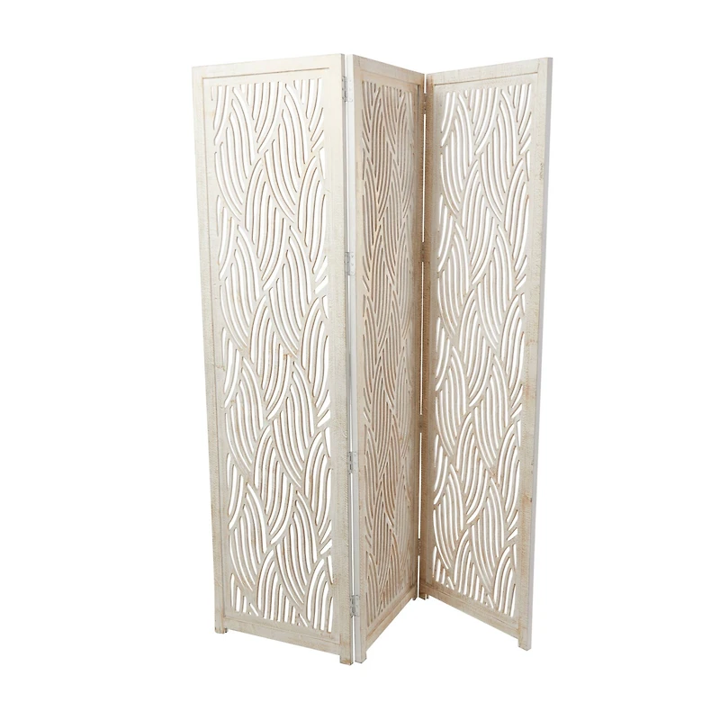7ft. White 3-Panel Room Divider Screen