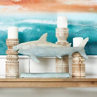 12" Light Blue Ombre Textured Shark Sculpture