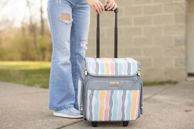 Everything Mary Gray Stripes Rolling Craft Bag