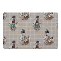 Check Gnome Globe Pattern Floor Mat