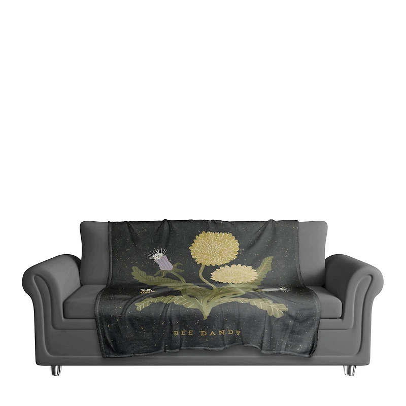 Bee Dandy Dandelion 50" x 60" Coral Fleece Blanket