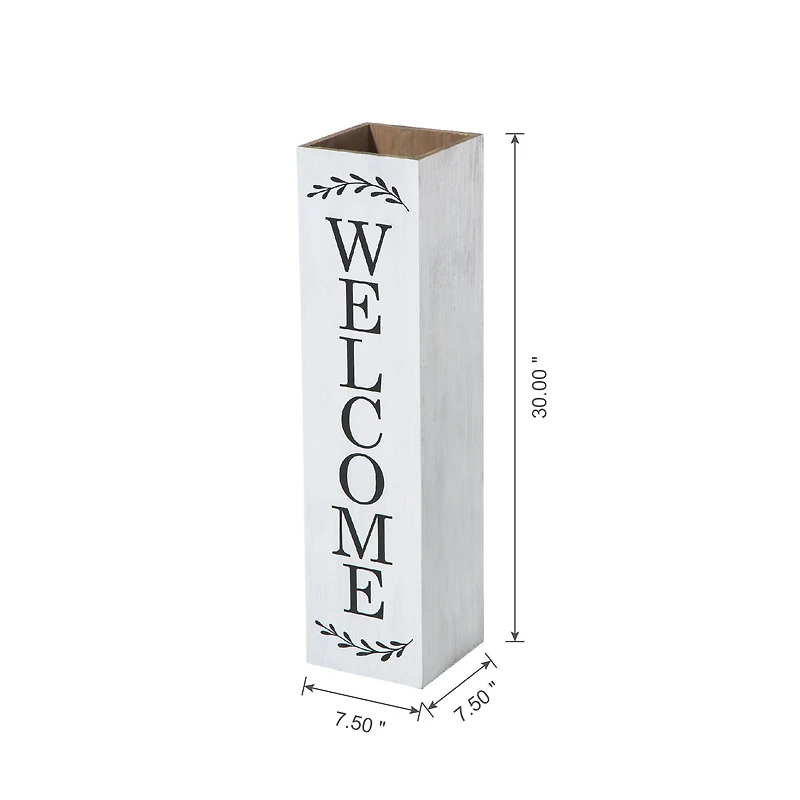 Glitzhome® 30" Double Sided Solid White Boxed Welcome Porch Sign